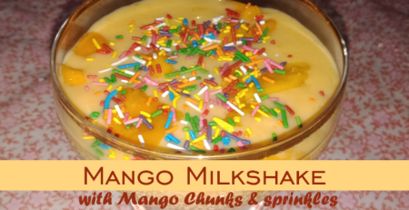 Mango Milkshake with mango Chunks-Thick, Rich milkshake